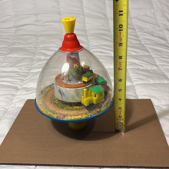 Vintage Large Toy Train Spinning Tin Peg-Top Karl Rohrseitz Zirndorf Germany - Picture 6 of 9